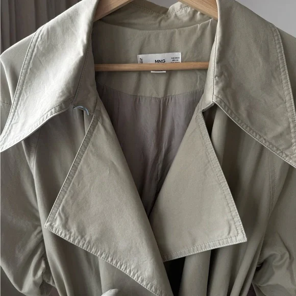 Mango Olive Light Trench Coat, S, Casual Chic - Picture 6 of 14
